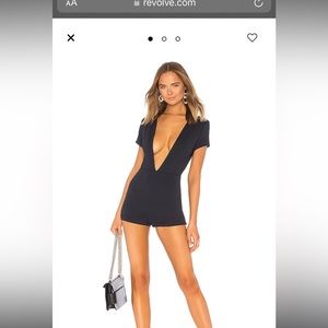 Super down navy romper